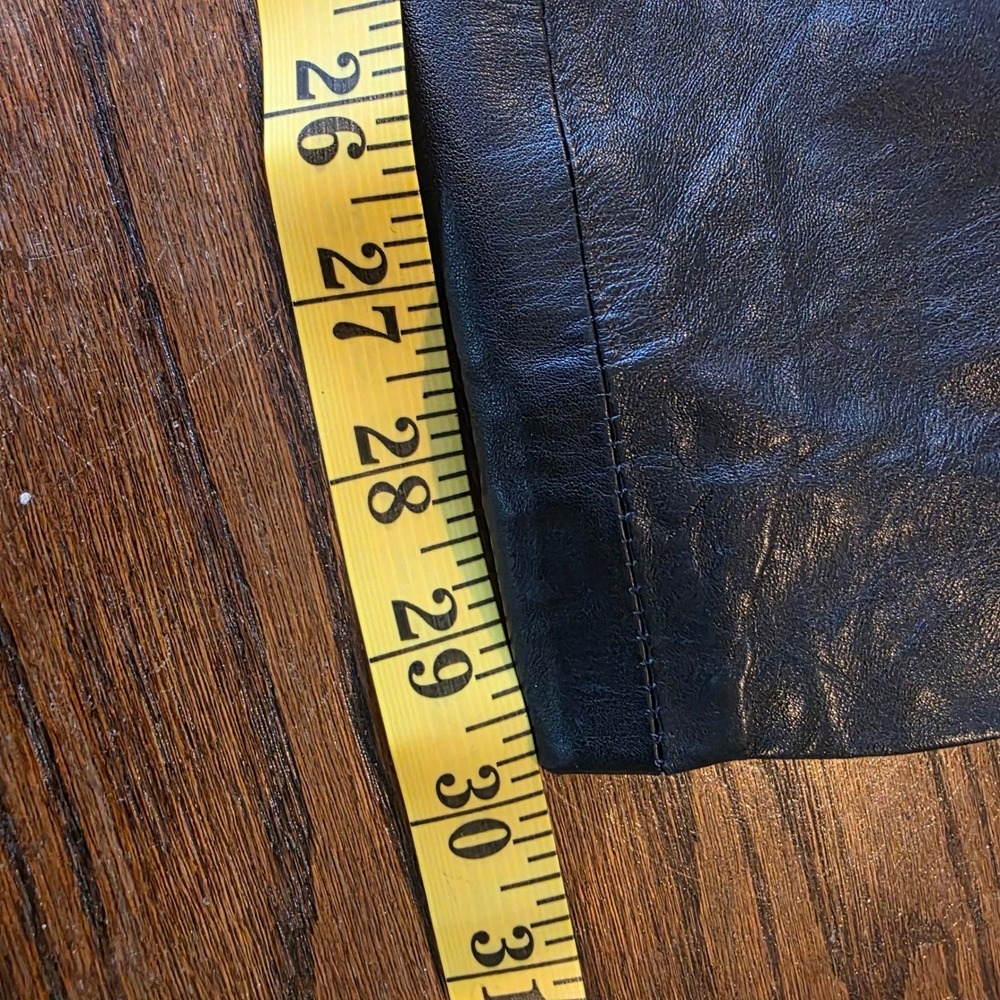 Intuition Vintage Black Leather Pants High Waisted Pleated Tapered Leg Womens‎ 8 - Picture 10 of 13